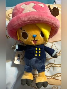 🆕 Chopper Plush Character Toy - Pink Hat, Yellow & Blue